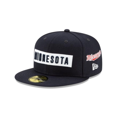 Blue Minnesota Twins Hat - New Era MLB Boxed Wordmark 59FIFTY Fitted Caps USA0389746